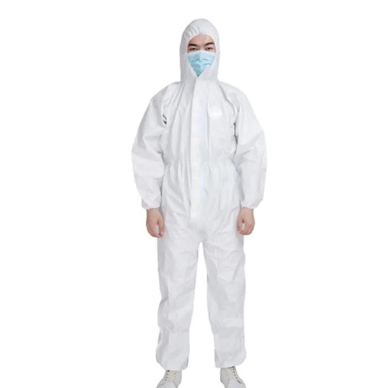 in Stock PPE Disposable Chemical Suites Protective Suit Microporous Coverall