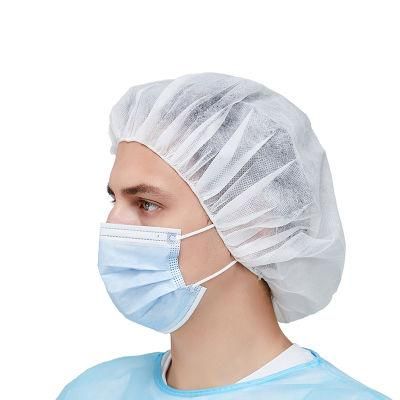 Non Woven Disposable Bouffant Cap Round Cap with Elastic