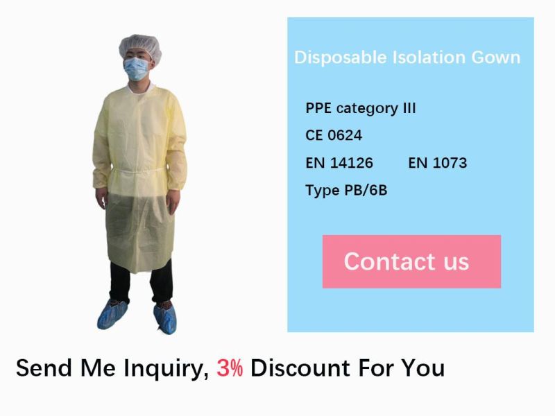 Medical Disposable Isolation Gowns PP Plus PE Isolation Gowns Level 1full Back Over Head