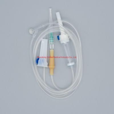 Medical Disposable IV Infusion Giving Set with Luer Lock Y Connect