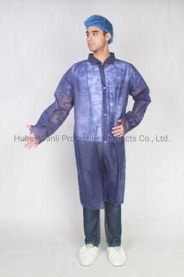 Disposable SMS Lab Coat with Knit Collar and Cuffs