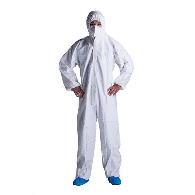 Type 5 Type 6 Standard Anti-Static Blue SMS Breathable Disposable Coverall with Hood for Dust-Free Workshop