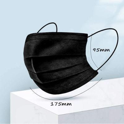 Factory Price Directly Black Hot Selling Disposable 3 Ply Medical Surgical Face Masks