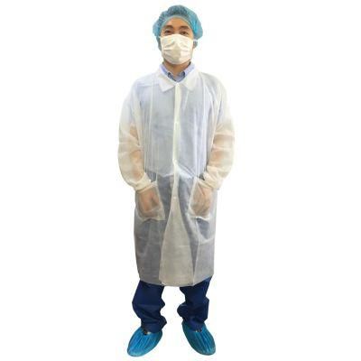 Disposable Nonwoven PP SMS Lab Coat for Hospital Medical