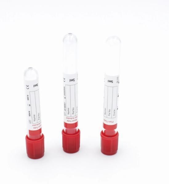 Manufacturer Medical Supply Serum Red Cap 2-10ml Disposable Vacuum Blood Collection Tube with ISO CE