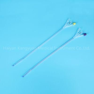 Standard for Single Use 3 Way Silicone Foley Catheter China Factory Round Tip with Normal Balloon