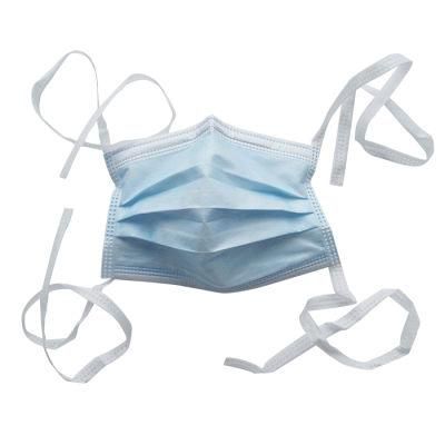 CE Type Iir En14683 Disposable Non Woven Theatre Medical Procedure Surgical Face Mask with 4 Straps for Hospital Doctor