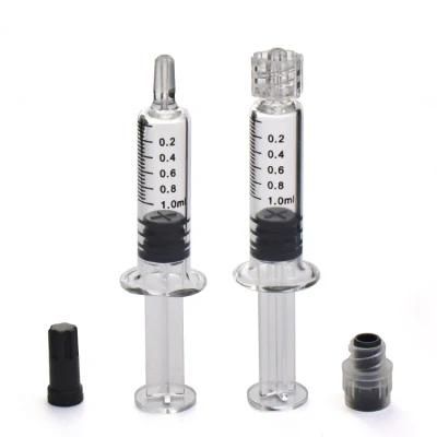 Custom 1ml Slim 1ml Stanadard 2.25ml 3ml 5ml 10ml Plastic Metal Plunger Luer Cap Luer Lock Glass Prefilled Syringe