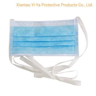 Disposable Medical 3 Ply Non Woven Mask Tie on Type Iir Surgical Disposable Face Mask