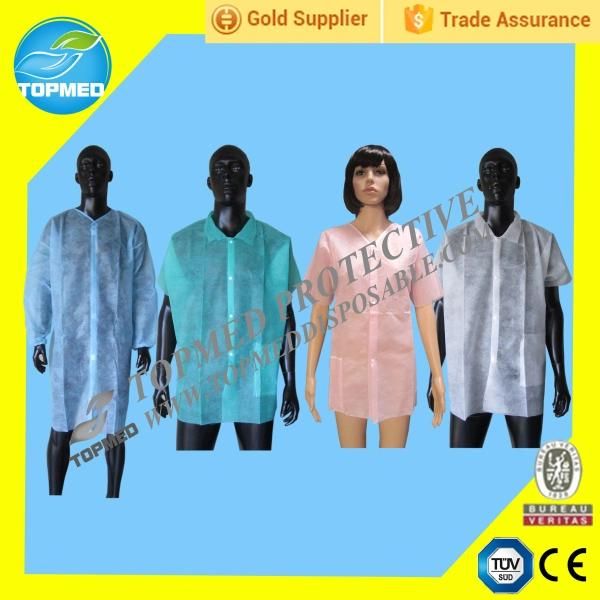 Disposable SBPP Lab Coat, Dotcot Coat, Nonwoven Lab Gown