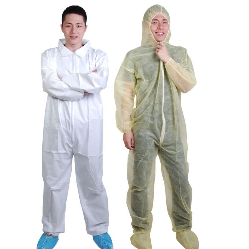 Diposable Non-Woven Hooded Safety Clothing Suits Non Woven Coveralls