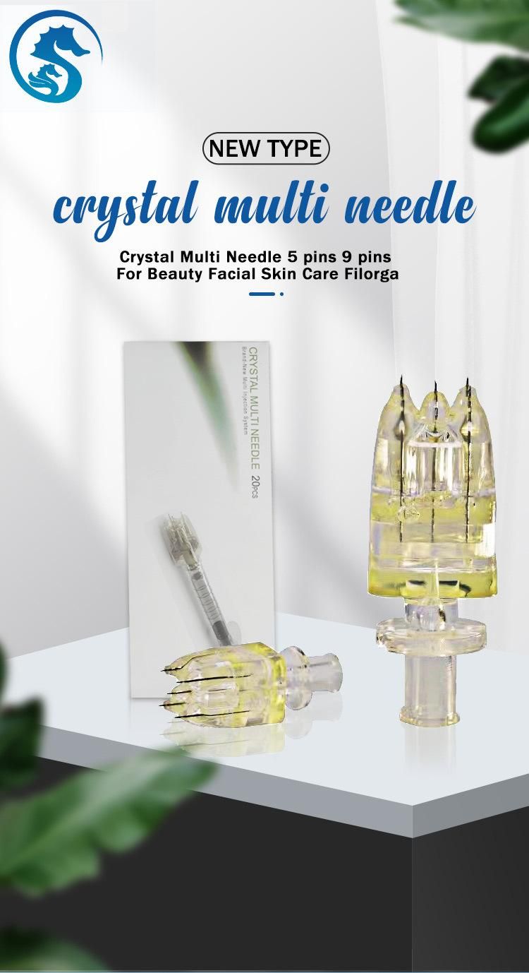 Cosmetic 9pins Crystal Meso 9 Pins Screw Multi Needle for Syringe