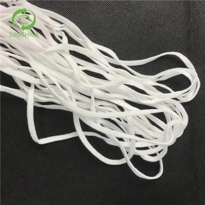 Soft Round and Flat Nonwoven Fabric Earloop Colorful Elastic Nylon Polyester Earloop 3-5mm Colorful Elastic Earloop for 3ply Mask