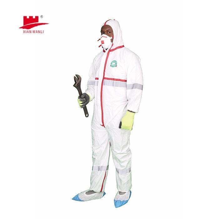 Type 456 Chemical Coverall Disposable Microporous Safety Protective Chemical Coverall Disposable Clothing