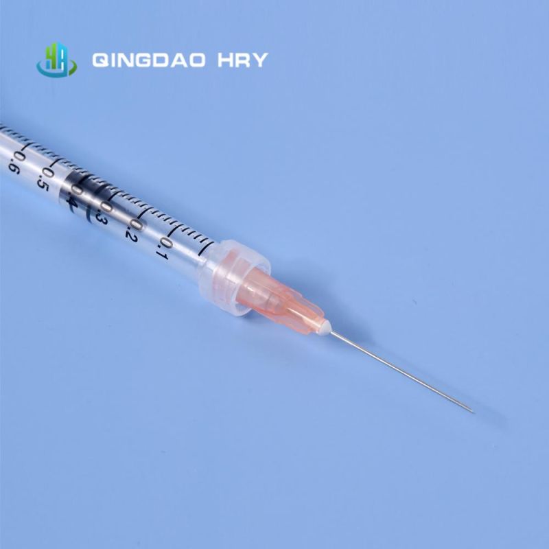 Disposable Vaccine Syringe 1ml Luer Lock Vaccine Injector Medical 3-Part Syringe with Needle 1cc 3cc