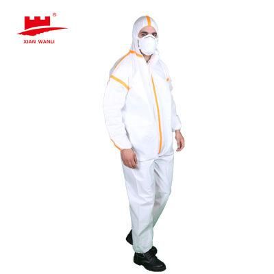 Protective Overalls Disposable Coveralls for Full Protection with Reinforced Isolation Seam Elastic Cuff and Hood