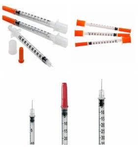 2021 Hot Sales Disposable Medical Orange Cap 1ml Insulin Syringe