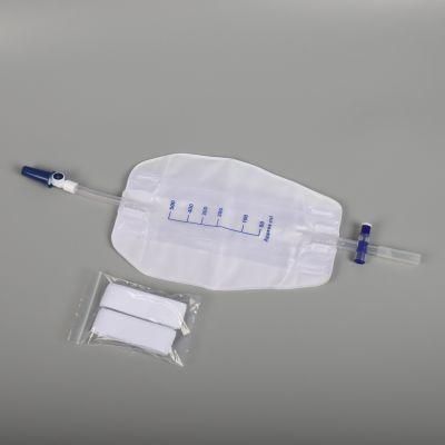 500ml (3 chamber) -Non Woven Cloth/Fuzzy Back Foil Medical Urine Soft Leg Bag with Two Comfort Latex-Free Straps