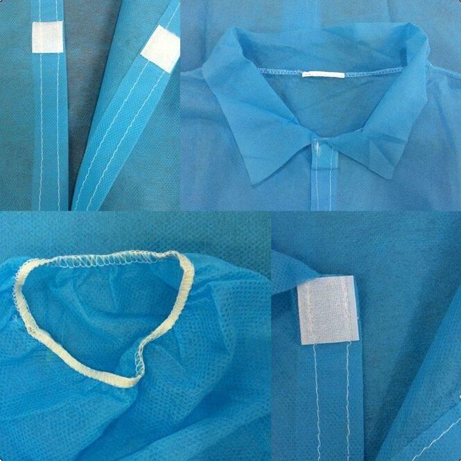 Disposable Nonwoven Protective Lab Coat Uniform, Laboratory Uniform, Laboratory Gown