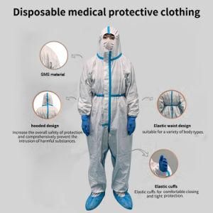 Disposable Isolation Gown Non-Woven Protective Suit Splash Resistant Work Clothes