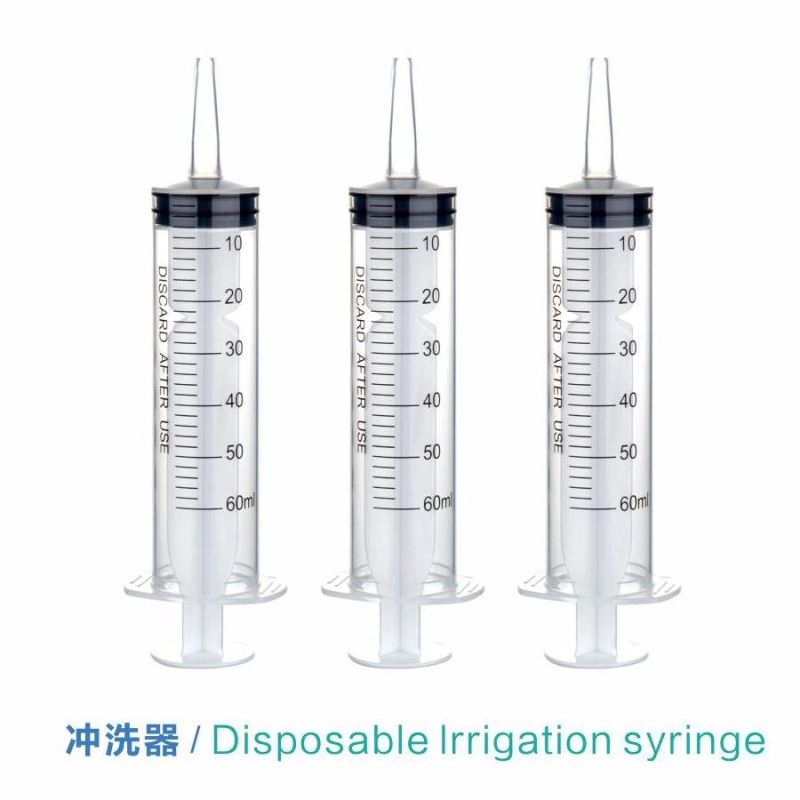 CE Certified Disposable Plastic Irrigation Syringe with Catheter Tip and Factory Price