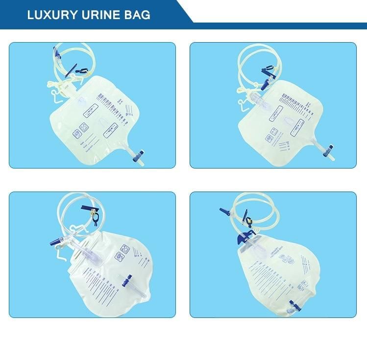 Disposable Medical Sterile Urine Drainage Bag with Push-Pull Valve Single Use