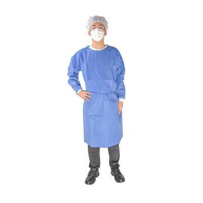 Cheap Level 2 En13795 Non Woven Disposable Knit Cuff Waterproof Hospital Medical Isolation Gowns