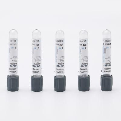Medical Gray Top Test Blood Tube Brand Blood Vacuum Collection Tube