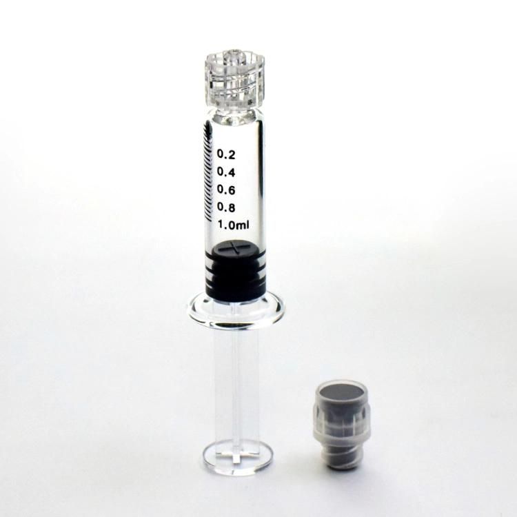 Silver Metal Plunger 1ml Luer Lock Glass Syringe for Oil