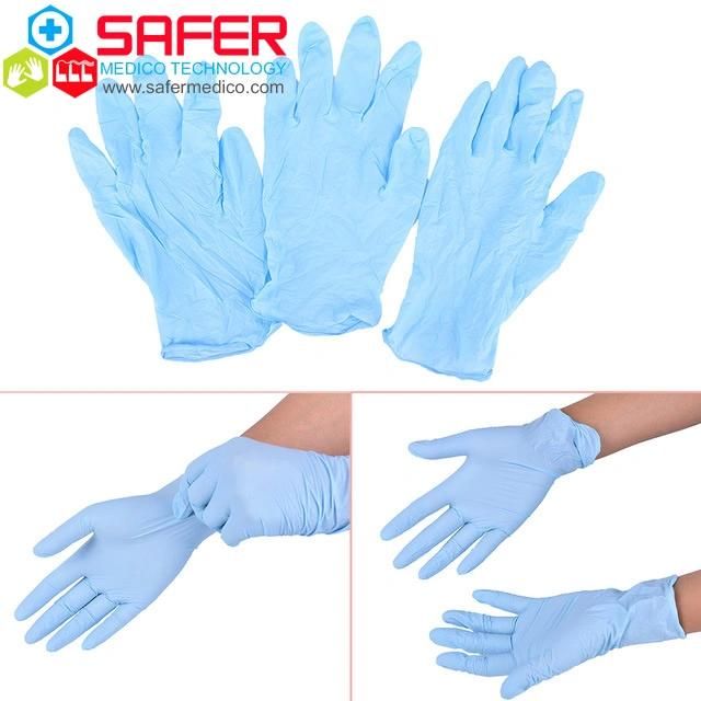 Disposable Medical Nitrile Examinatin Gloves Powder Free Latex Free