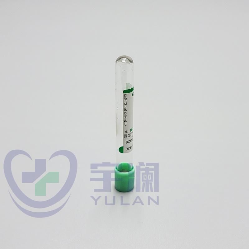 Disposable Pet Vacuum Blood Collection Tube Green Cap Heparin Tube 5ml