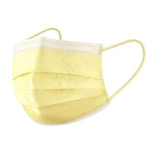 Factory Direct Sales Good Breathable Disposable Yellow 3 Ply Melt-Blown Anti-Dust Respirator Face Mask