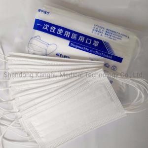 Kanghu 3 Layers White / Disposable Medical Mask Non Sterilized Adult Students / Type Iir