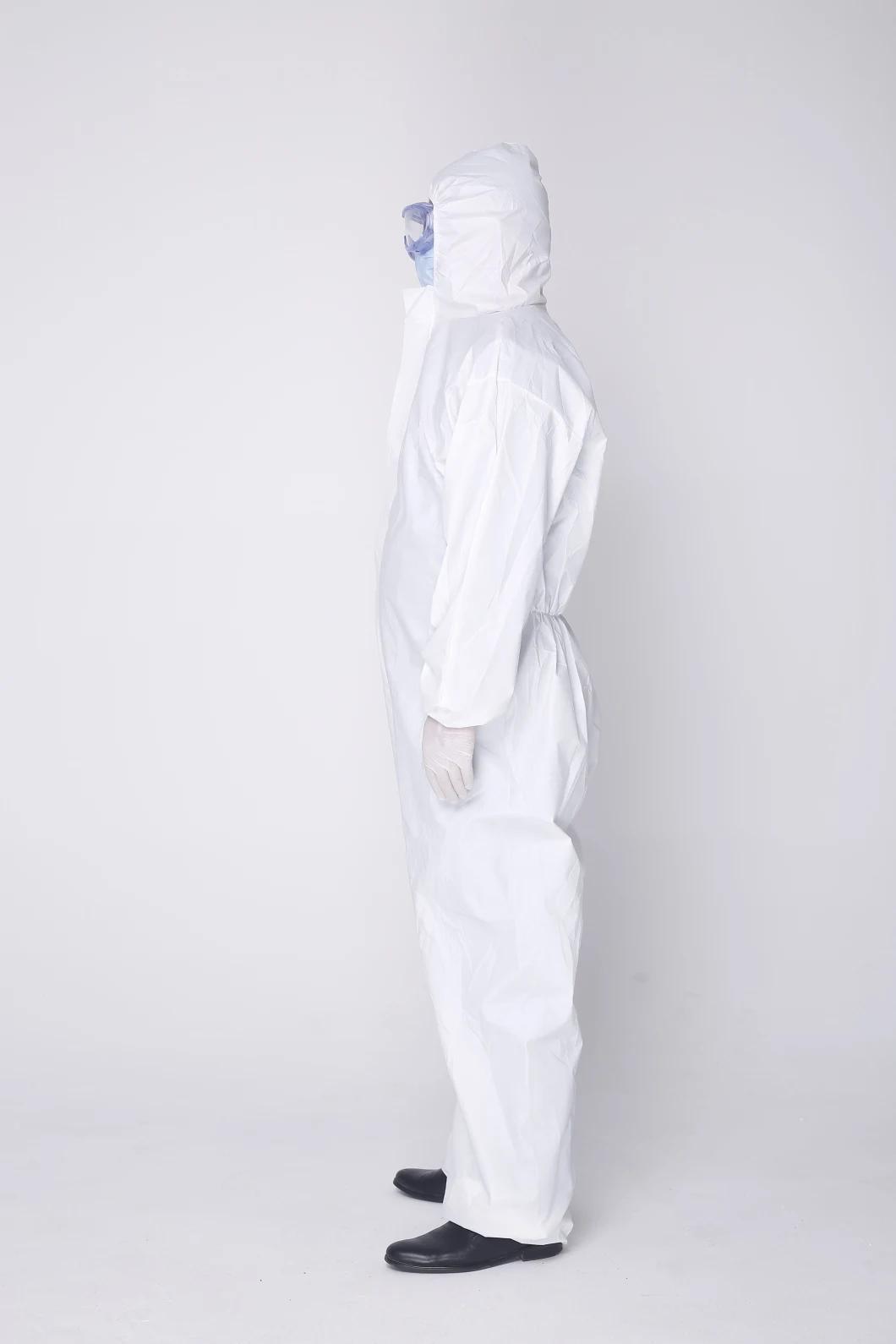 Factory Price Nonwoven Fabrics Disposable Isolation Coverall with Hood
