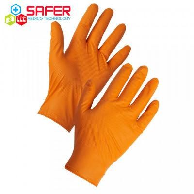 Pure Nitrile Diamond Pattern Disposable Gloves Powder Free for Heavy Work