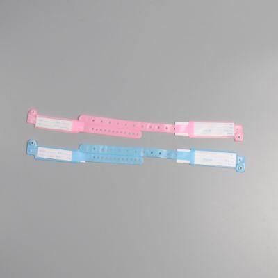 Blue Color Card Insert Type Disposable Hospital Patient Mom and Baby PVC Plastic ID/Identification Bands