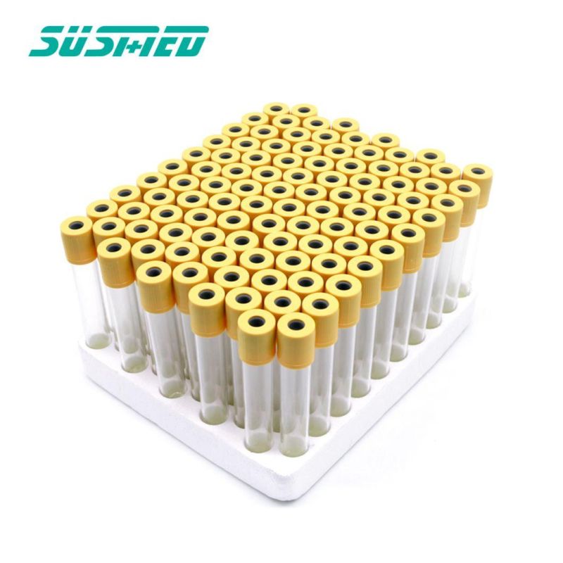 Yellow Vacuum Blood Collection Test Gel Clot Activator Tube