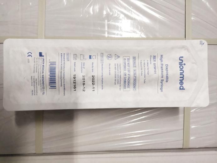 Sterile Angiographic Syringe with Quick Fill Tube for Mark 7 Arterion Mark V Provis Angiomat Illumena Rempress