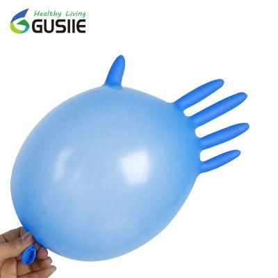 Gusiie Wear-Resisting Blue Medical Examination Nitrile Large Gloves