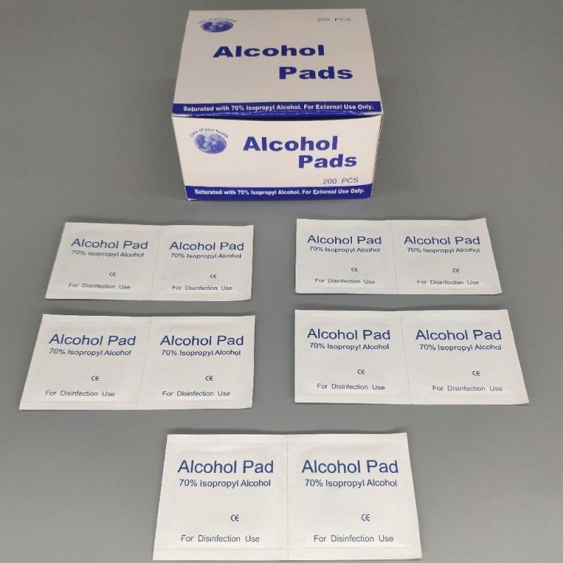 65X 30mm Medical Skin Cleansing 70% Isopropyl Alcohol Prep Nonwoven Pad