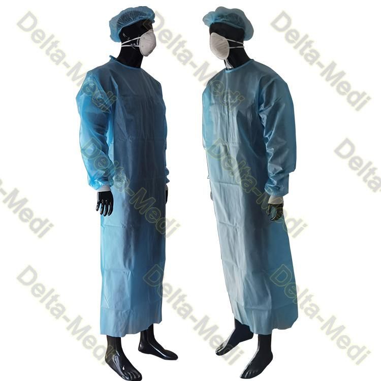 AAMI Level 2 Level 3 PP Coated PE Film Disposable Isolation Gown