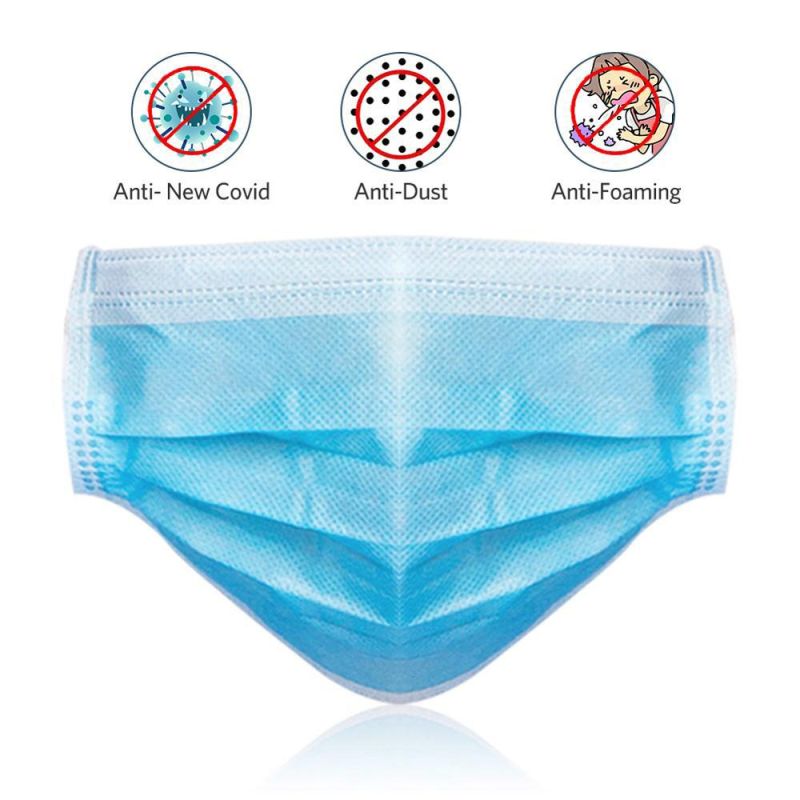 Disposable Protective 3-Ply Surgical Face Mask with Ear Loop