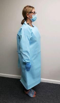 Non Woven Civil Use Protective Barrier Isolation Lab Gown with Elastic Cuffs
