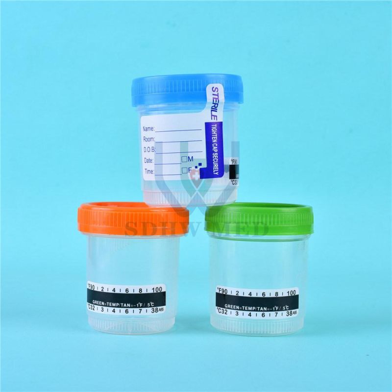 Stool Container with Spoon Disposable Test Use with Label Urine and Stool Container