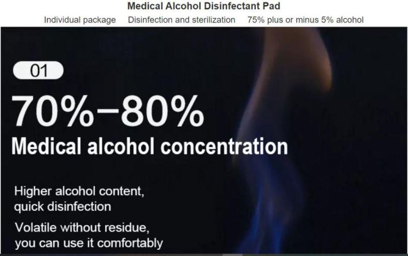 70% Isopropyl Alcohol Pad Medical Single Use Alcohol Swab