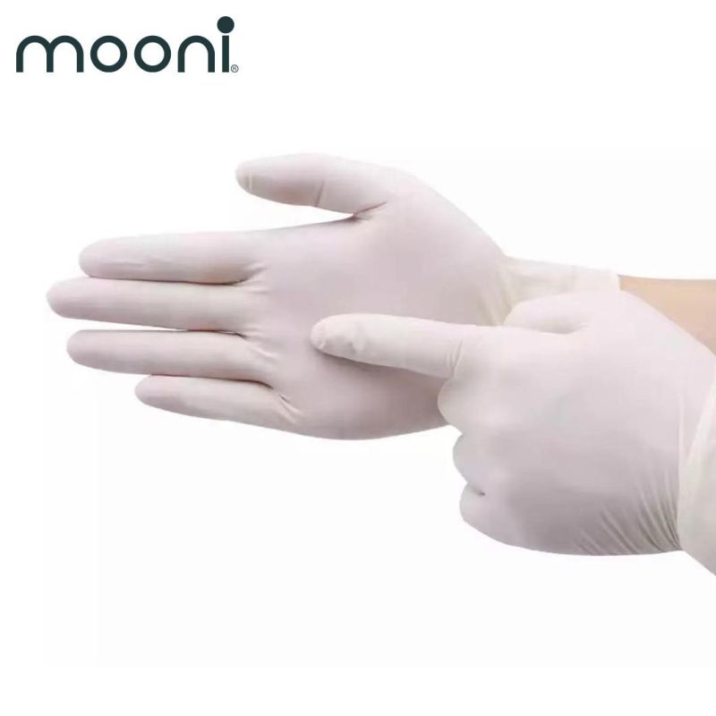 Customized Disposable White Transparent Powder-Free Rubber Latex Examination Gloves