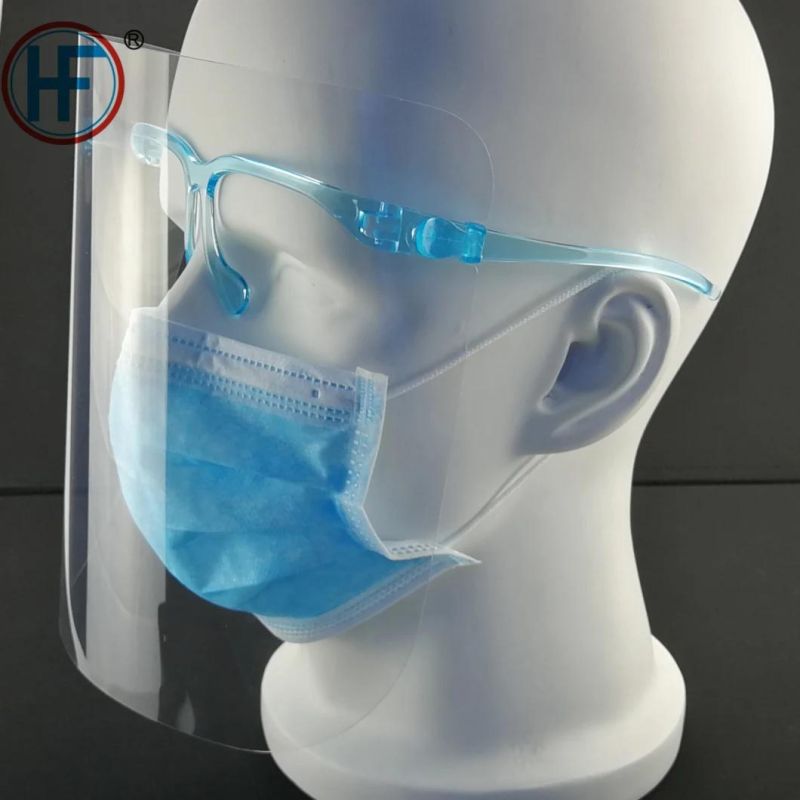 Mdr CE Approved Changeable Color Clear Plastic Face Shield Stored in a Well-Ventilated Warehouse