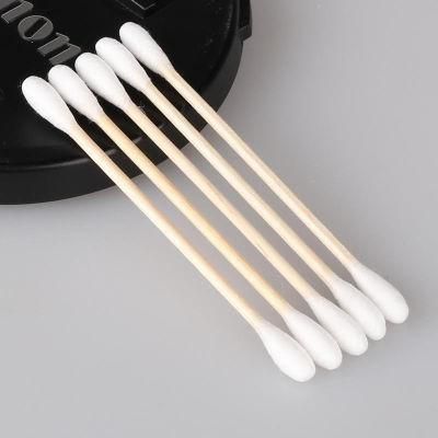 Stock Wholesale Pure Cotton Qtips for Ear Cleaning Cotton Swabs CE ISO Bamboo Cotton Buds