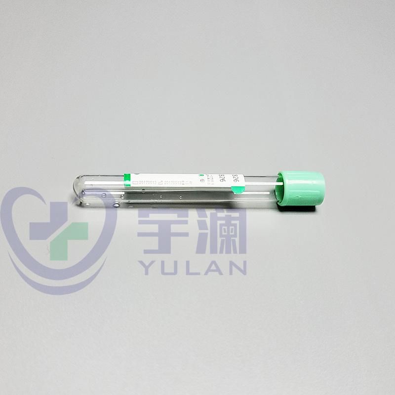 Disposable Pet Vacuum Blood Collection Tube Green Cap Heparin Tube 5ml