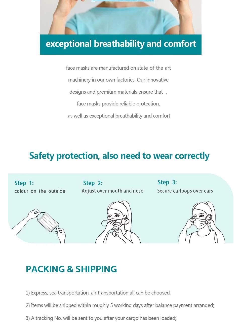 Direct Factory Three-Layer Disposable Blue Medical Mask